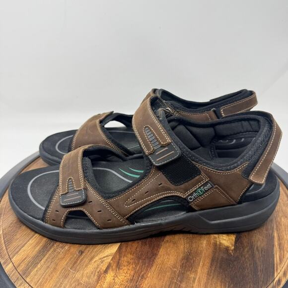 Orthofeet Gemini 565 Men's Leather Sandals Brown Size 14 D - Picture 3 of 6